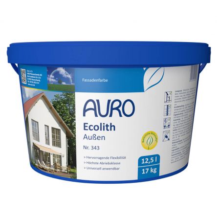 Peinture minérale blanche pour façade extérieure AURO Ecolith n°343 - Pot de 12,5L Peinture minérale blanche pour façade extérieure AURO Ecolith n°343 - Pot de 12,5L